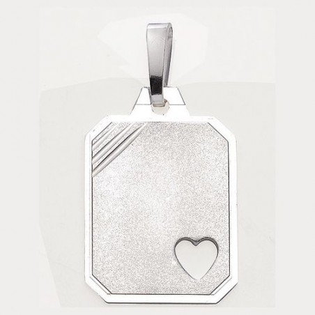 Pendentif Vintage Plaque Cœurs En Argent Massif 925 - Occasion, En Très Bon état